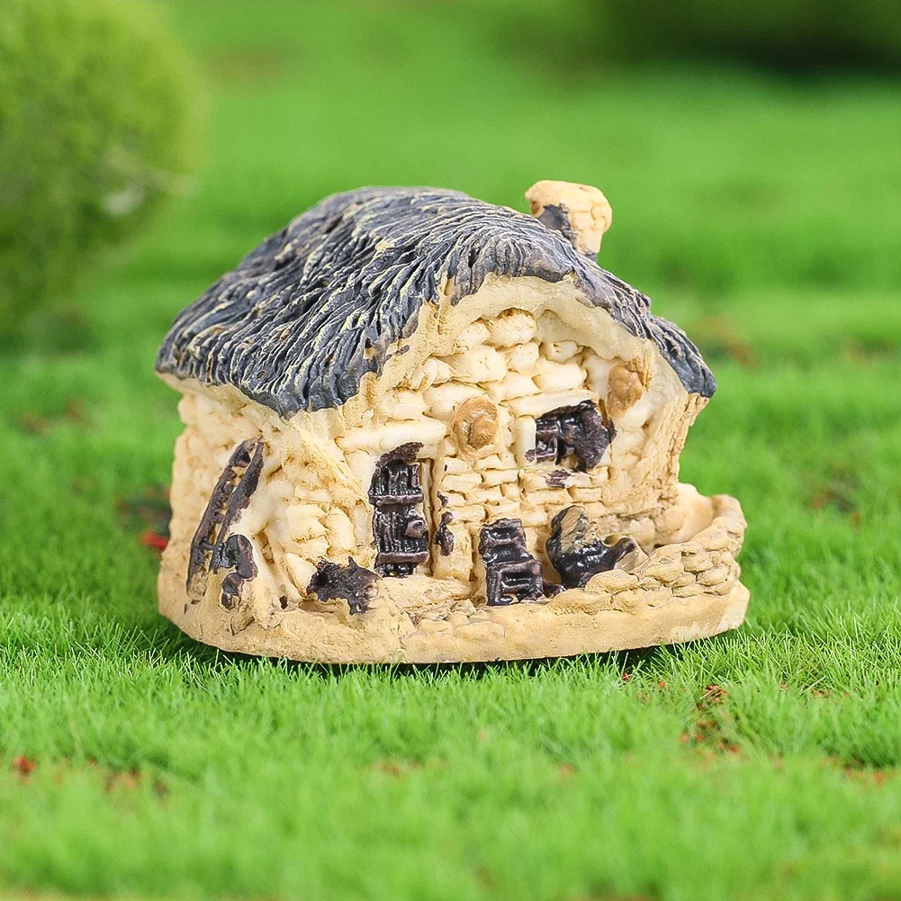 Creative Rural Tile-roofed Thatched Cottage Mini Model Tide Play Fun Toys Desktop Ornaments Childhood Fun Bonsai Micro Landscape