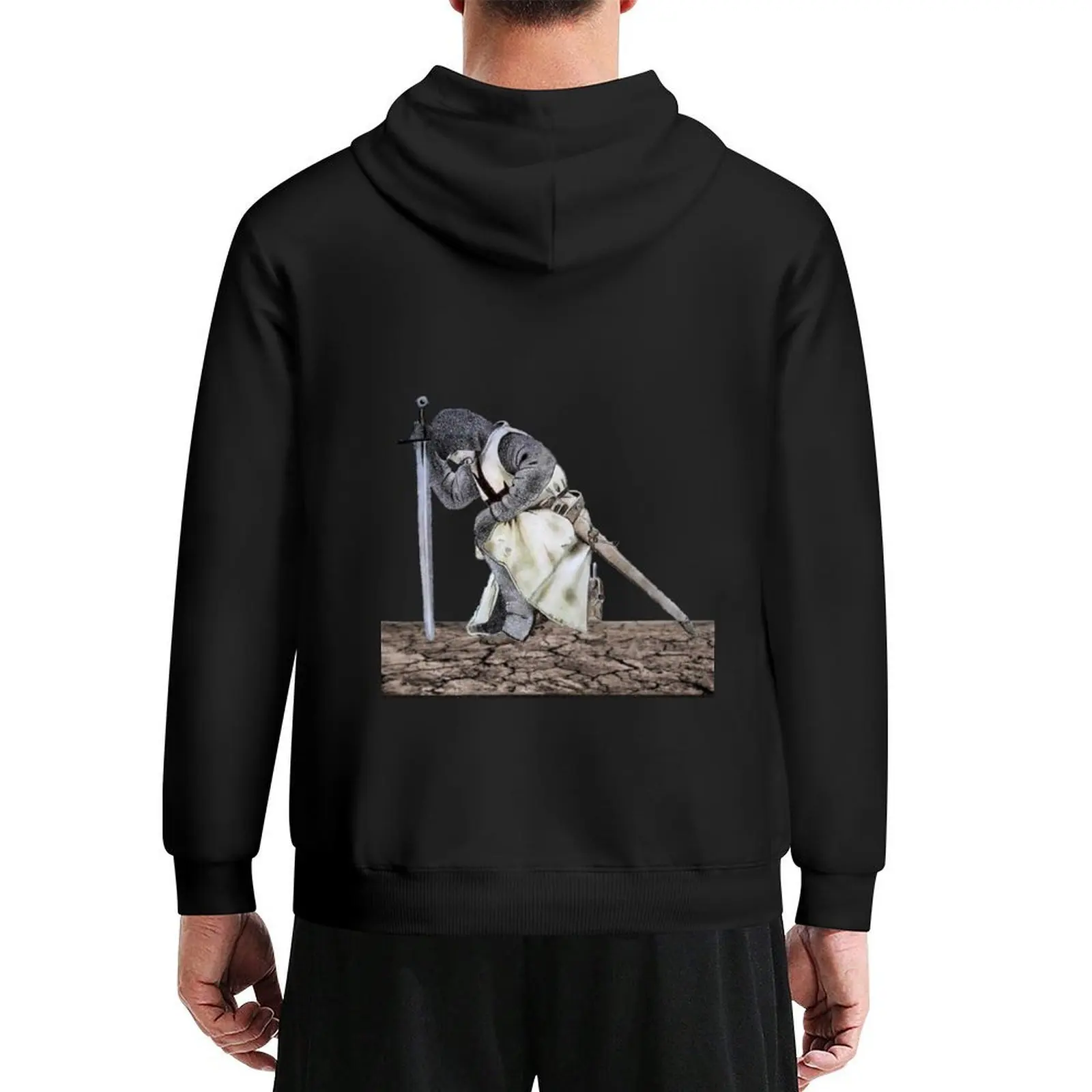 

Knights Templar Handdrawn Soldier Hoodie korean autumn clothes male clothes winter clothes anime big size hoodie