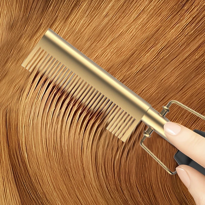 Best Seller Custom Professional Hair Brush Private Label Hot Comb Iron Fast Hair Straightener Electric Brush Hot Comb Electric