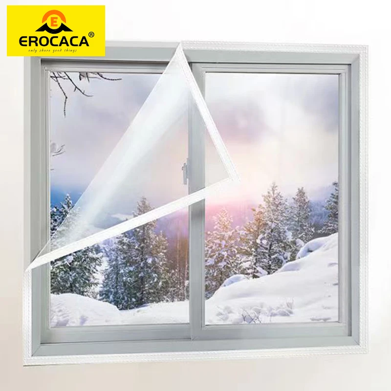 

EROCACA Winter Window Insulation Film Indoor Windproof Warm Self-Adhesive For Energy Saving Clear Soft Glass Shrink Heat Film