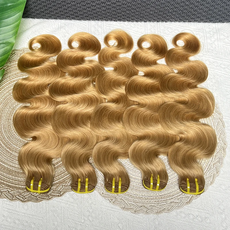 # 27가지 색상의 허니 블론드 바디 웨이브 100% 미가공 생처녀 인모 헤어 위브 컬러 헤어 번들 익스텐션 이중 웨프트