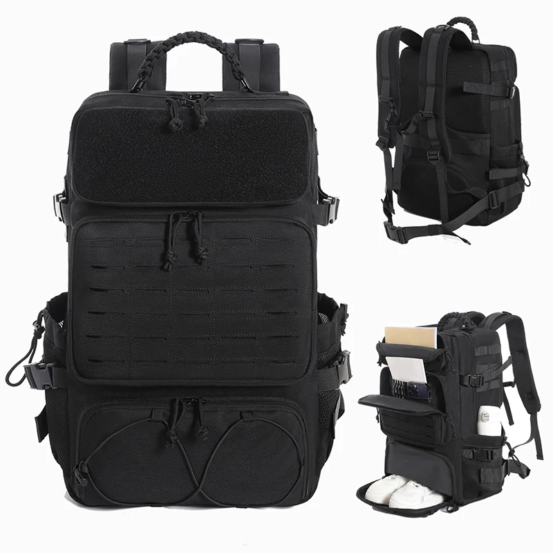 Men's duffel bag with large capacity modular system, multi-compartment design with shoe storage space