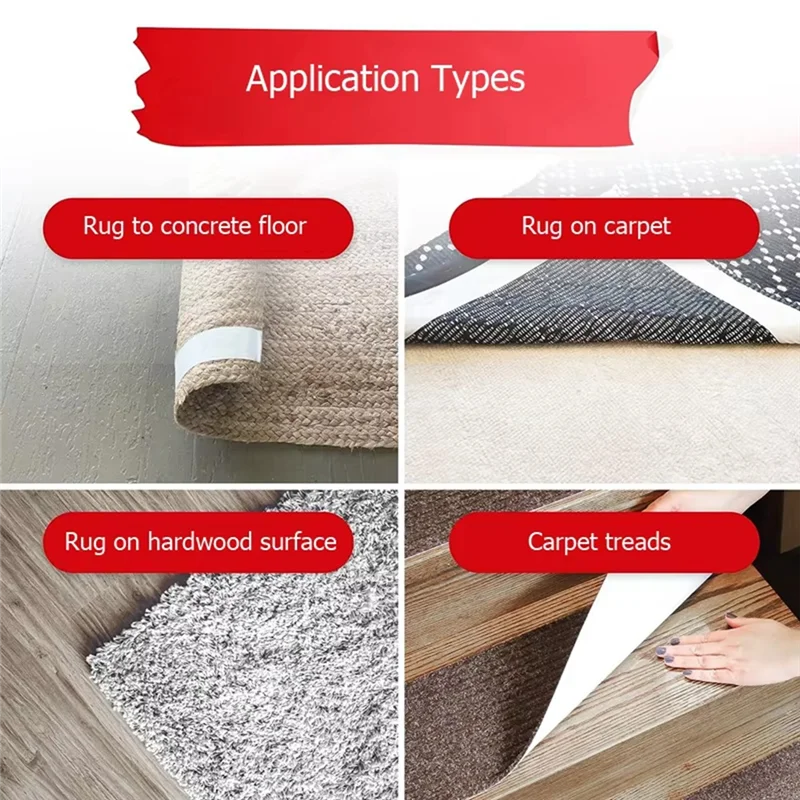 GYTB-50Mm Carpet Tape Double Sided For Area Rug Carpet Adhesive Removable Multi-Purpose Binding Tape Cloth Floor