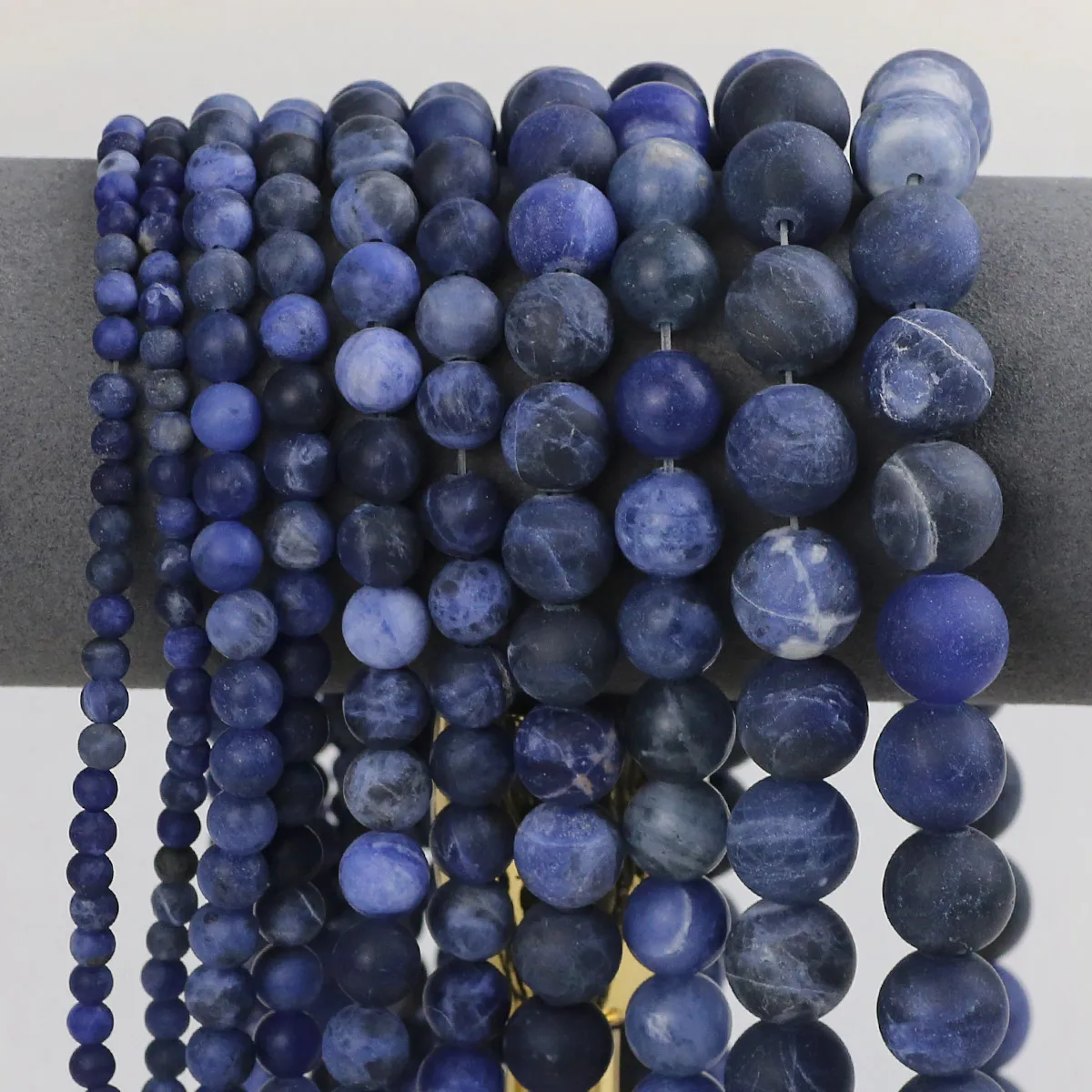 Matte Blue-vein Natural Stone Round Loose Beads For Jewelry Necklace Bracelet Handmade Making DIY Accessories 4 6 8 10 12mm