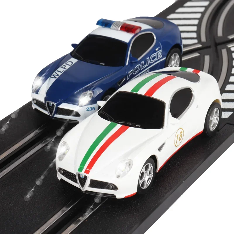 Pista de Carreras Eléctrica de Juguete para Coches a Escala 1/43, Set de Coches de Policía Alfa Romeo para SCX Compact Go Ninco Scalex