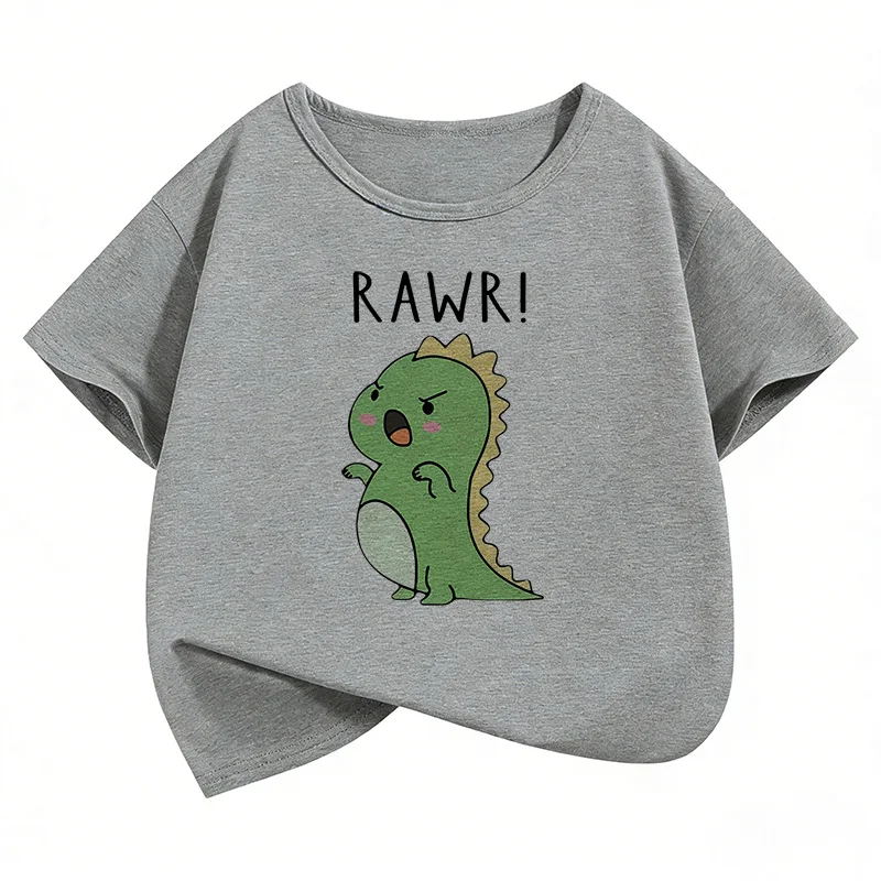 Short Sleeve Funny Dinosaur T Shirts Graphic Kids Children's T-shirt Boys Girls Summer Spring Casual Top Tee Shirt Cartoon