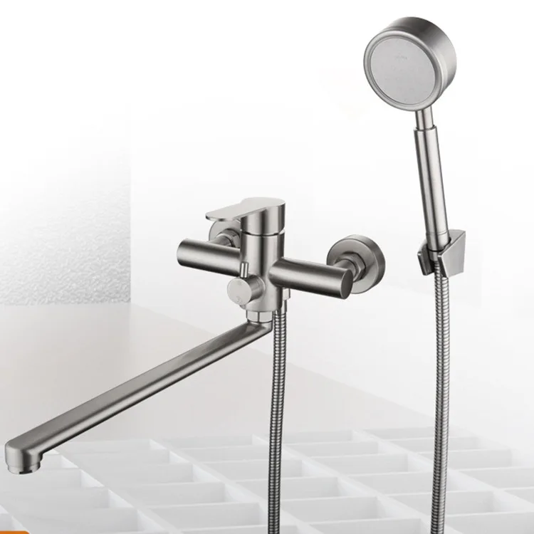 Cross-border 304 stainless steel into the wall, extended nozzle, kitchen pressurized spray set, multi-functional