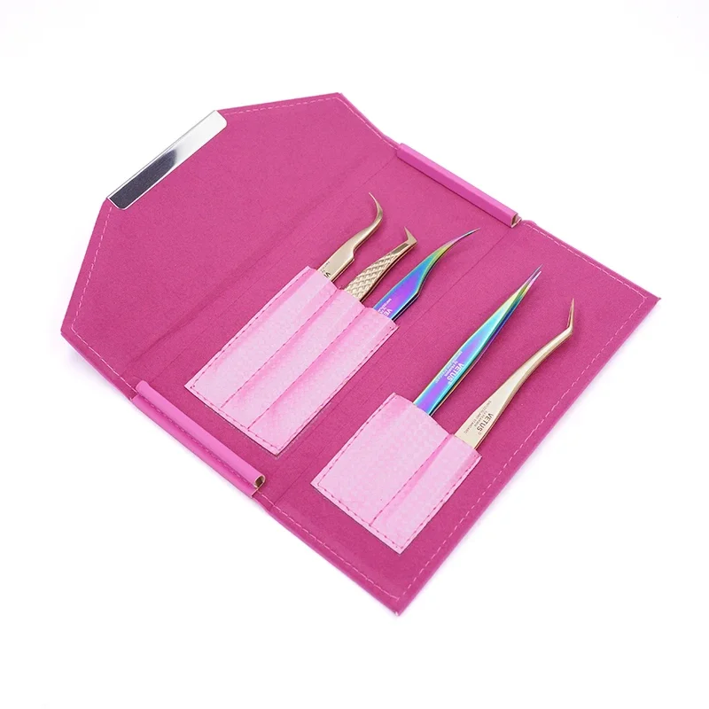 1 pz Pinzette Per Ciglia Portatili Sacchetto di Immagazzinaggio In Pelle Anti-Goccia Caratteristica Beauty Case Cosmetici Strumento Pinzette Kit Può Contenere 5 pz
