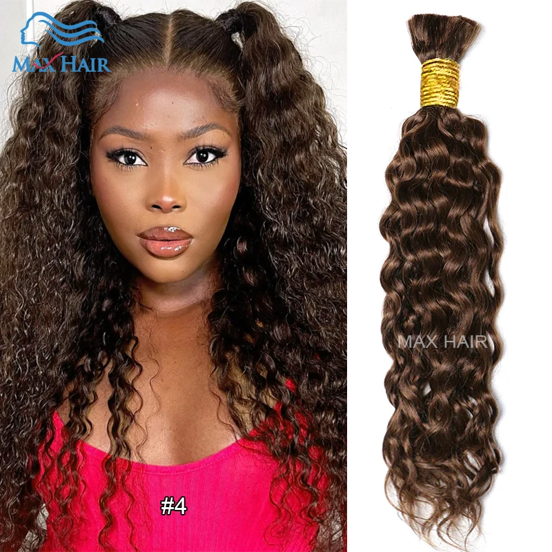 Cabello humano precoloreado vietnamita a granel, onda profunda, sin trama, Remy, a granel, 18 a 30 pulgadas, extensión de cabello a granel, trenzas