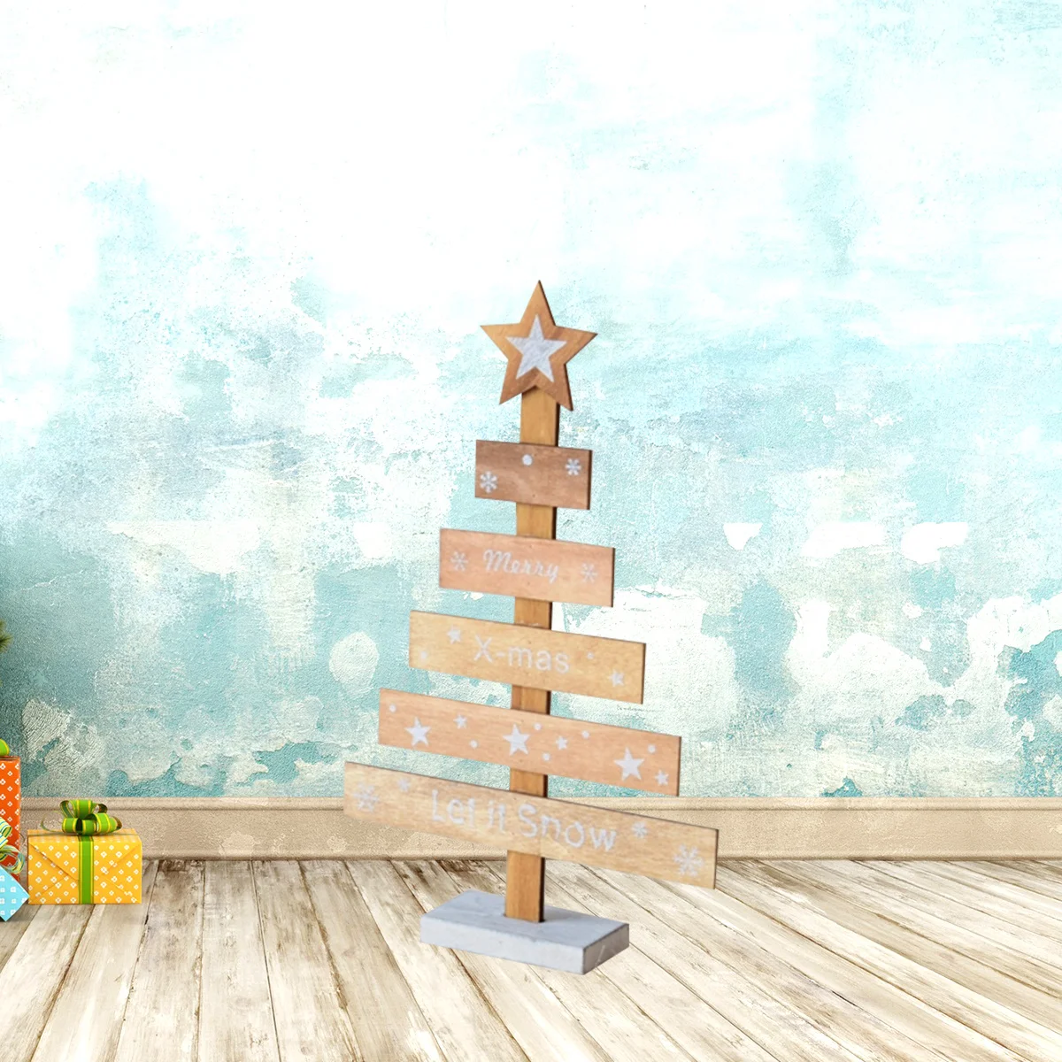 

Wooden Christmas Tree Unique Artistic Handmade Original Wood Color Table Desk Decorations Holiday Christmas Decorations