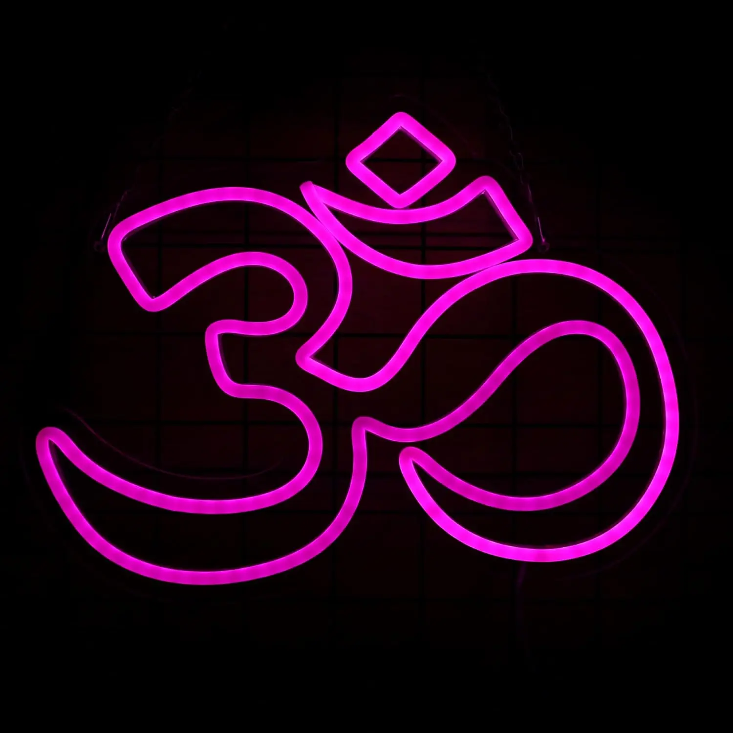 OM Neon Wall Signหรี่แสงได้-สัญลักษณ์ฮินดูภายในสันติภาพ-ไฟสําหรับห้องนอนตกแต่งบ้านสุนทรียศาสตร์วาดของขวัญวันเกิด