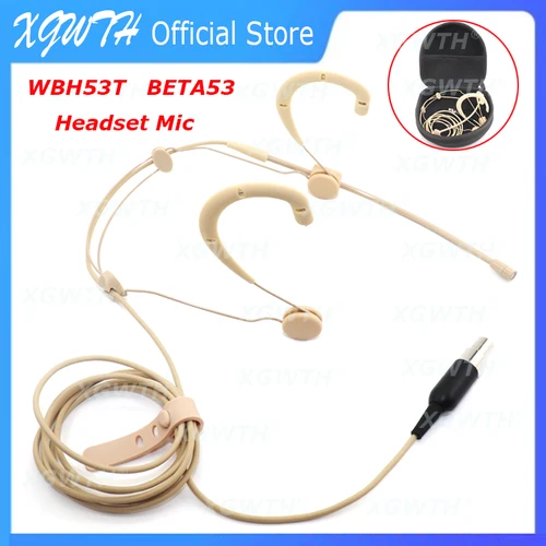 Diadema para cabeza con micrófono omnidireccional WBH53T BETA53 para Shure Sennheiser AKG MiPro Audio Technica 4 pines 3 pines