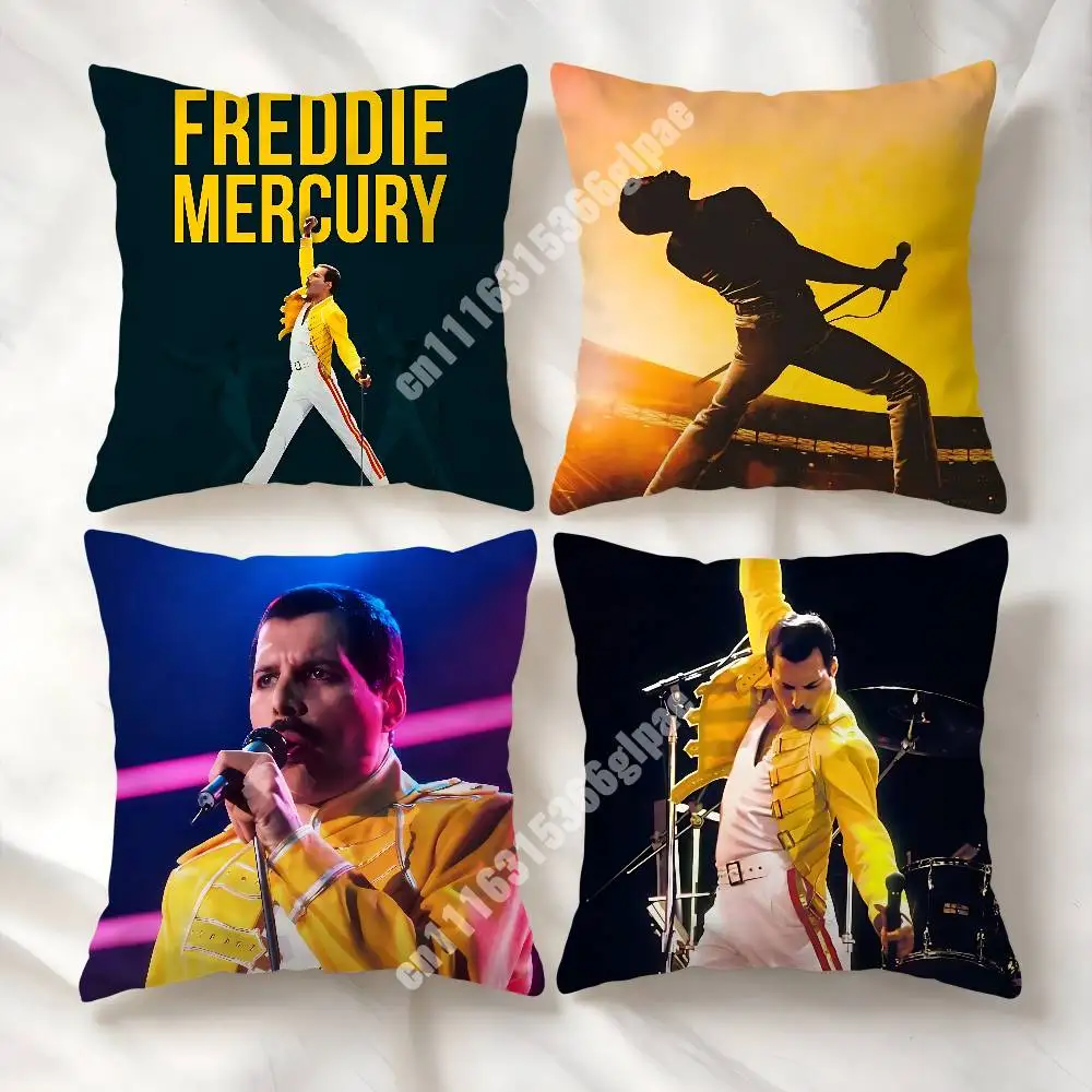 Q-Queen F-Freddie Mercury Stage Show Printed Pillow Cover Sofa Couch Student Apartment Homestay Leisure Area