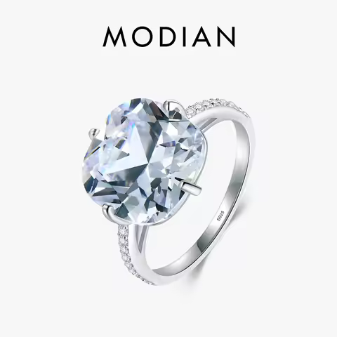 Modian 925 Sterling Silver Ring The pigeon Egg Cubic Zirconia Fashion Luxury Wedding Band Anniversary Jewelry For Women Gift