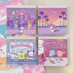 Sanrio New Laser Cover Limited Square Notebook Mymelody Kuromi Little Twin Stars Cartoon Kawaii Anime Figures Toys for Children