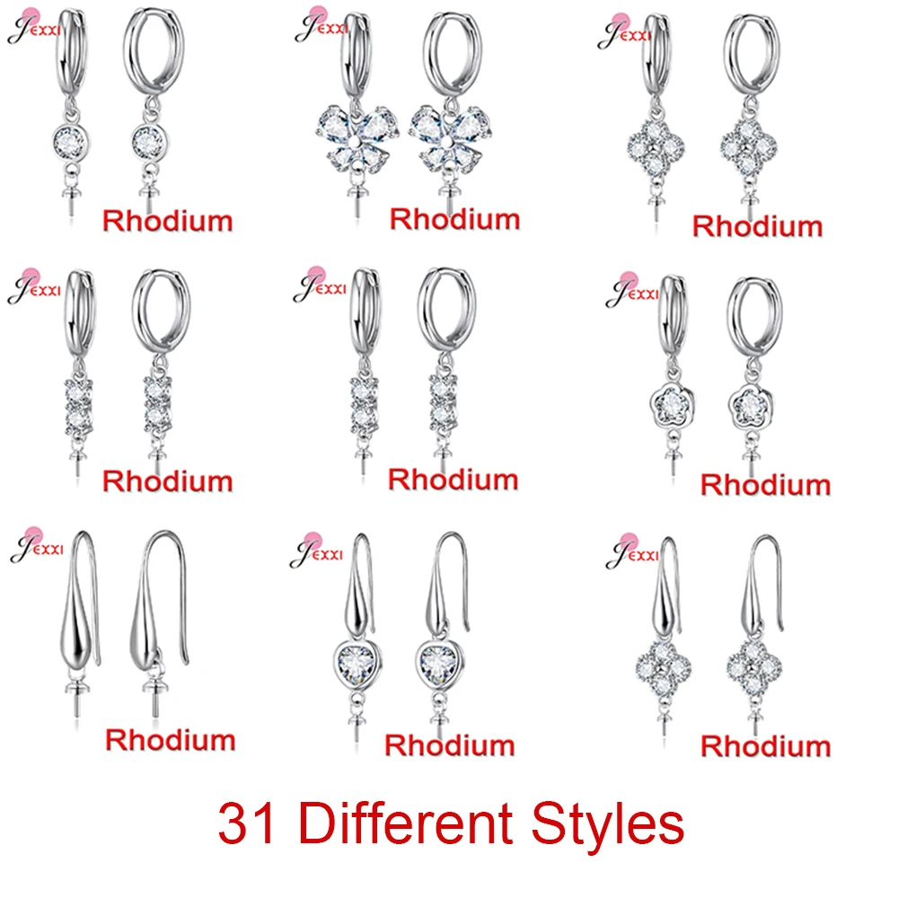 Jewelry Components 925 Sterling Silver DIY Earring Findings Clasps Hooks Fittings Making Accessories Jewelry 1 Pair