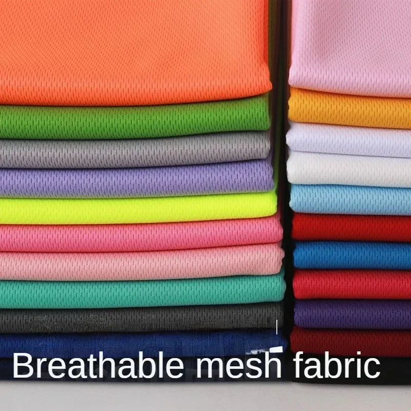 Soft Stretch Knitted Mesh Net Fabric Breathable By The Meter for Sportswear T-shirt Clothes Sewing Sports Cloth Red Green Purple