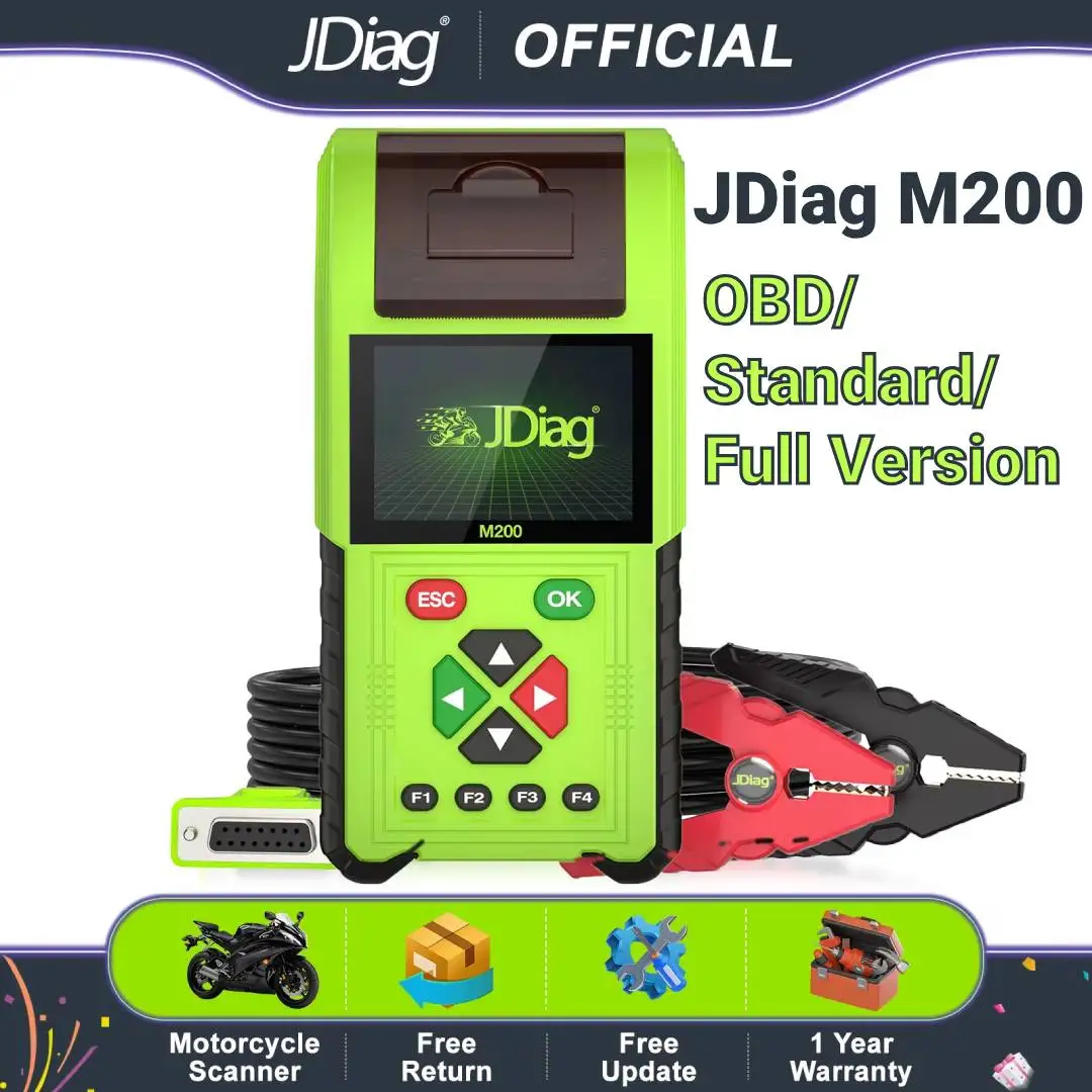 

JDiag M200 мотоциклетный диагностический сканер OBD2 Moto Fault Code Reader тестер батареи Motoscan Tool для BMW Yamaha Kawasaki Honda