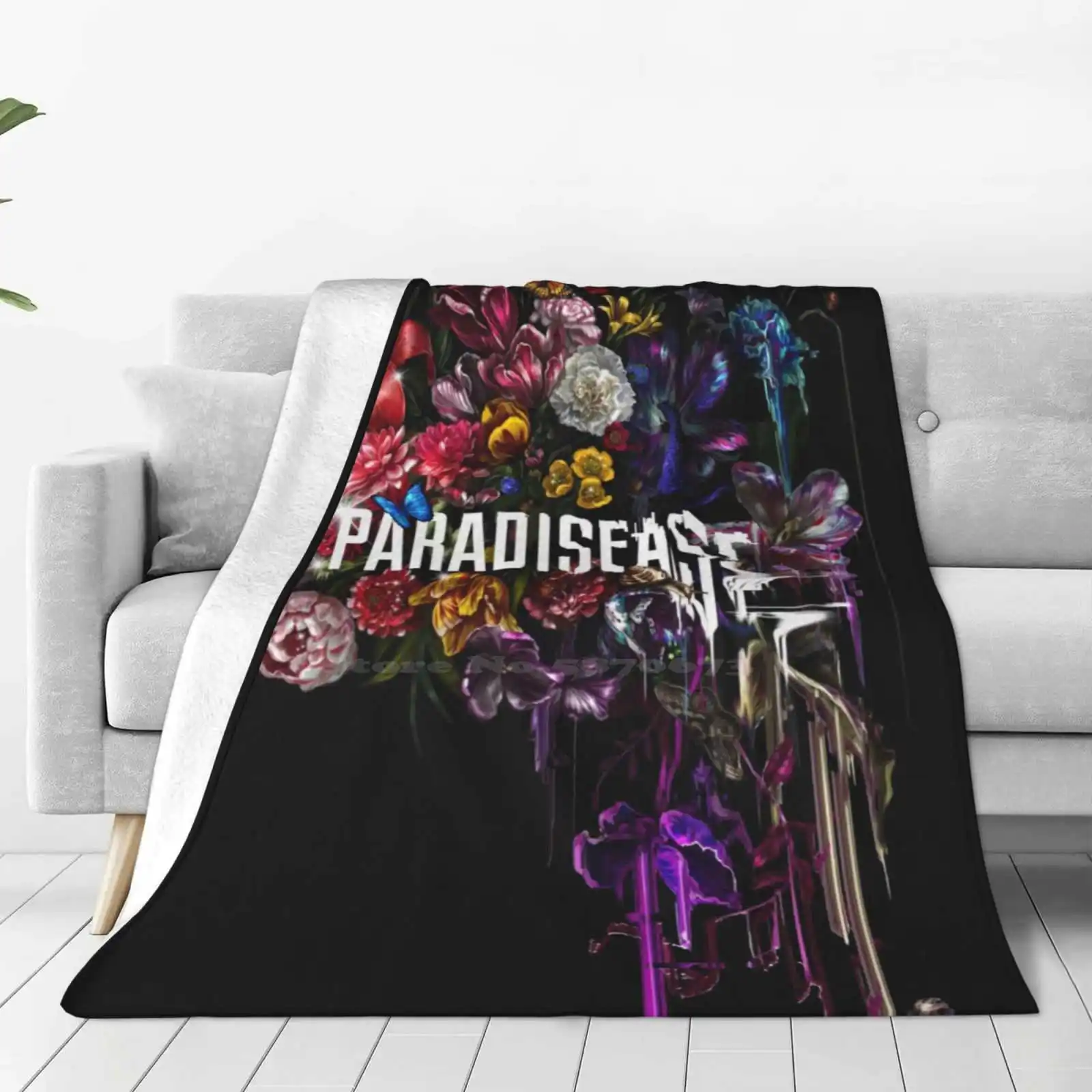 Paradise Corrupt _ Creative Design Light Thin Soft Flannel Blanket Floral Paradise Philip K Dick Sci Fi Reality Glitch Error