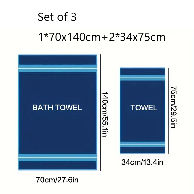 3pcs Bamboo Fiber Towel Set Soft Hand Towel Bath Towel Super Absorbent Towels For Bathroom Bathroom Supplies Gifts For Women Men