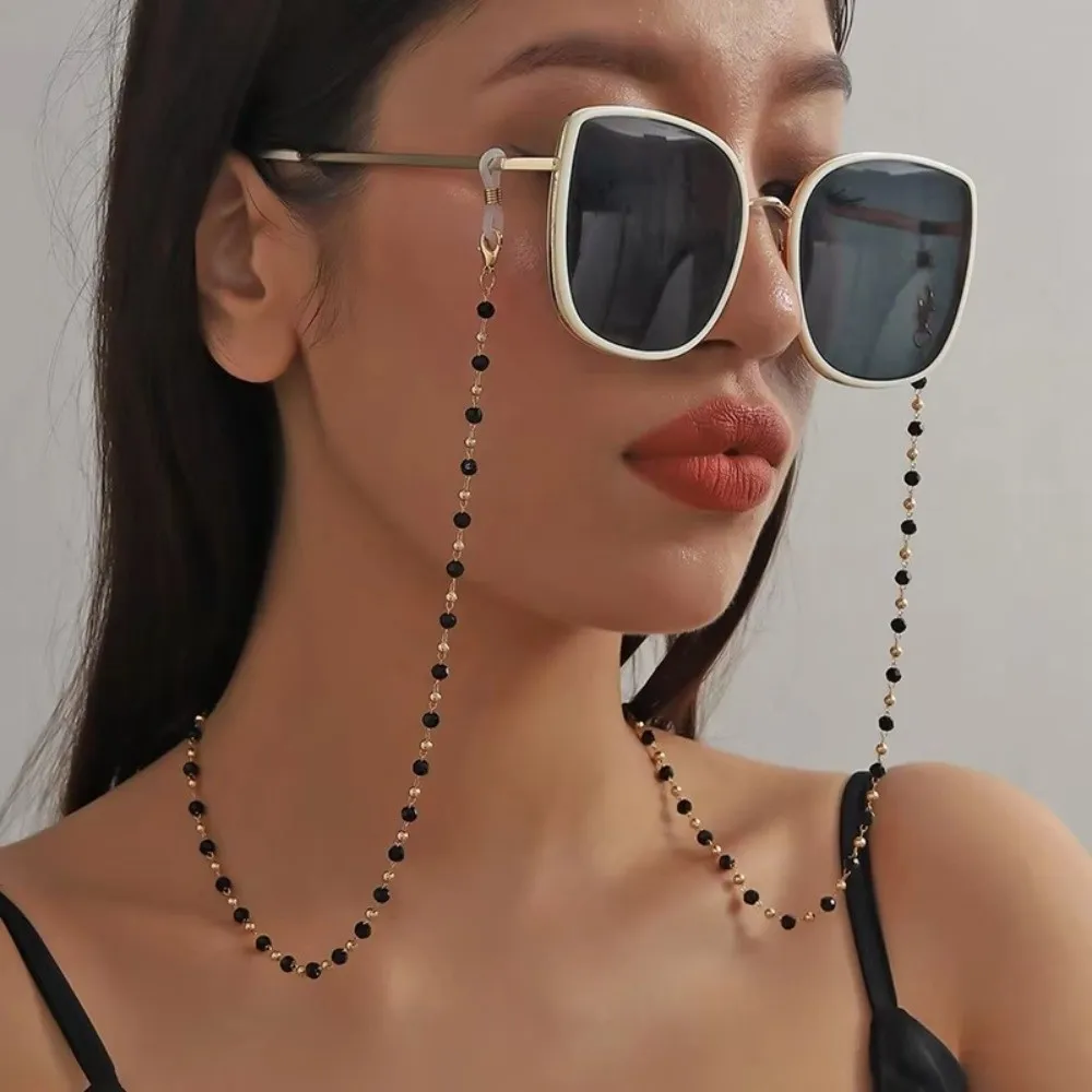 Fashion Crystal Bead Glasses Chain Beaded Design Neck Strap String Reading Glasses Lanyard Mask Chain Eyewear Straps For Women