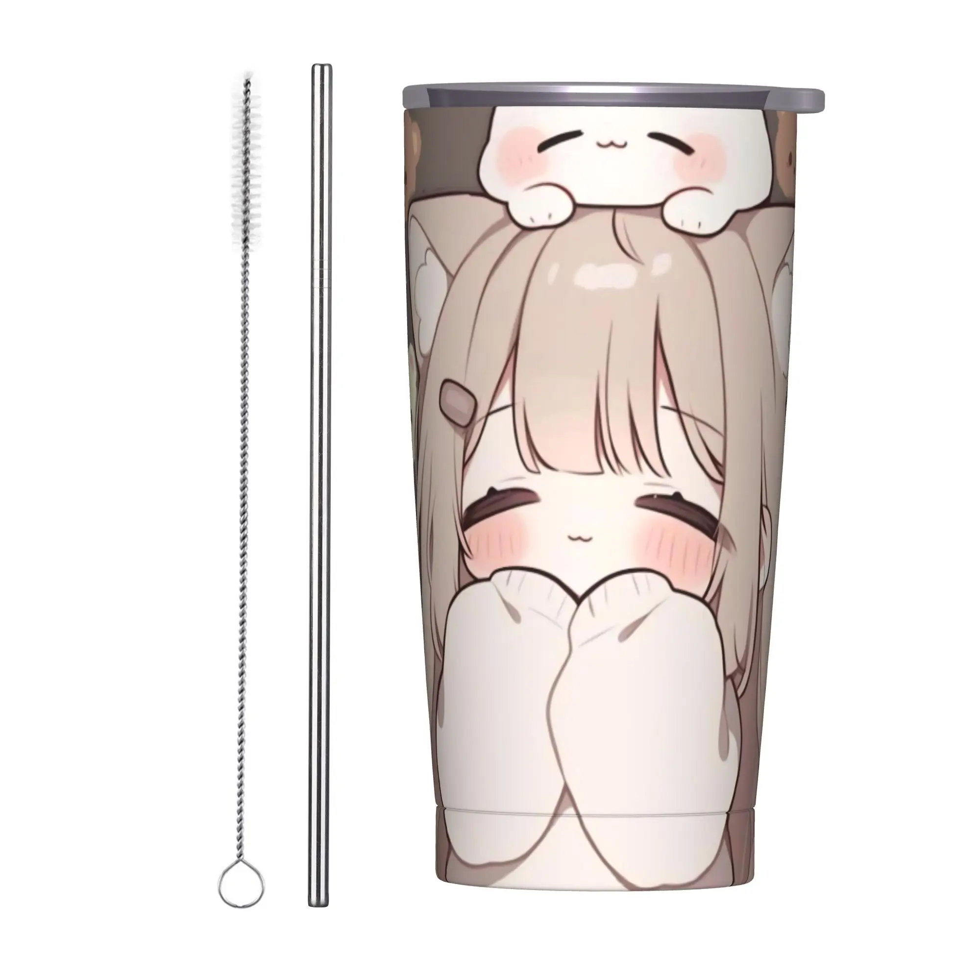 Trickcal C-Chibi Go Games Tumbler Vacuum Insulated  Thermal Cup Stainless Steel Double Wall Mugs Spill Proof 20oz