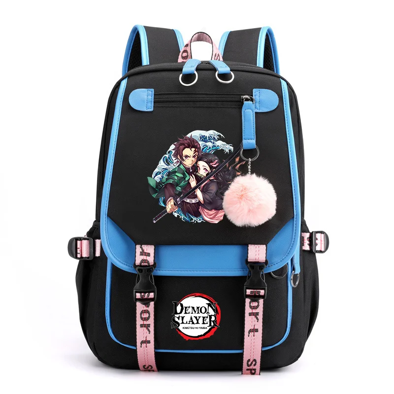 Mochila Harajuku de Anime, nueva mochila fresca de calle a la moda para adolescentes, mochila USB de Anime, mochilas de gran capacidad