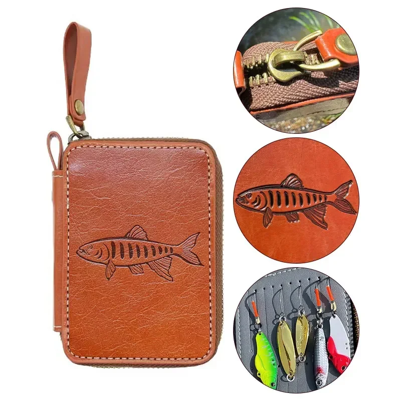 

Сумка для рыболовных приманок, кошелек для приманки для ложек, приманка для форели, искусственная приманка для рукоятки, рыболовные снасти Pesca, портативная водонепроницаемая сумка из искусственной кожи