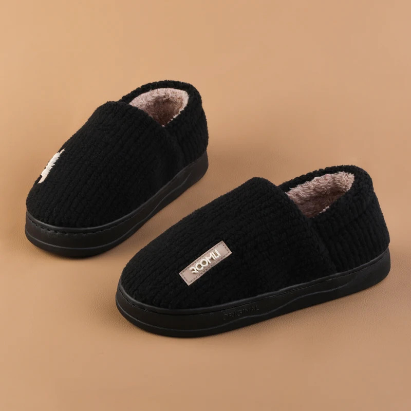 

Men's Fleece-Lined Cotton Slippers: Warm, Non-Slip, for Indoor & Outdoor Wear (Autumn & Winter)