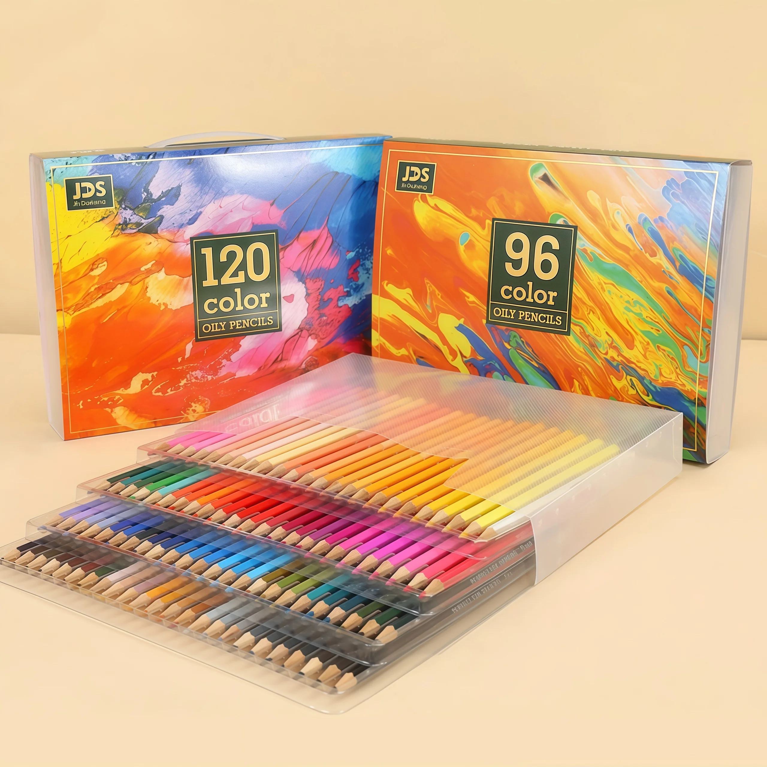 48/72/96/120 Color Pencil Set, Hexagonal Oil-Based Drawing Colored Pencils with Refillable Lead for Coloring