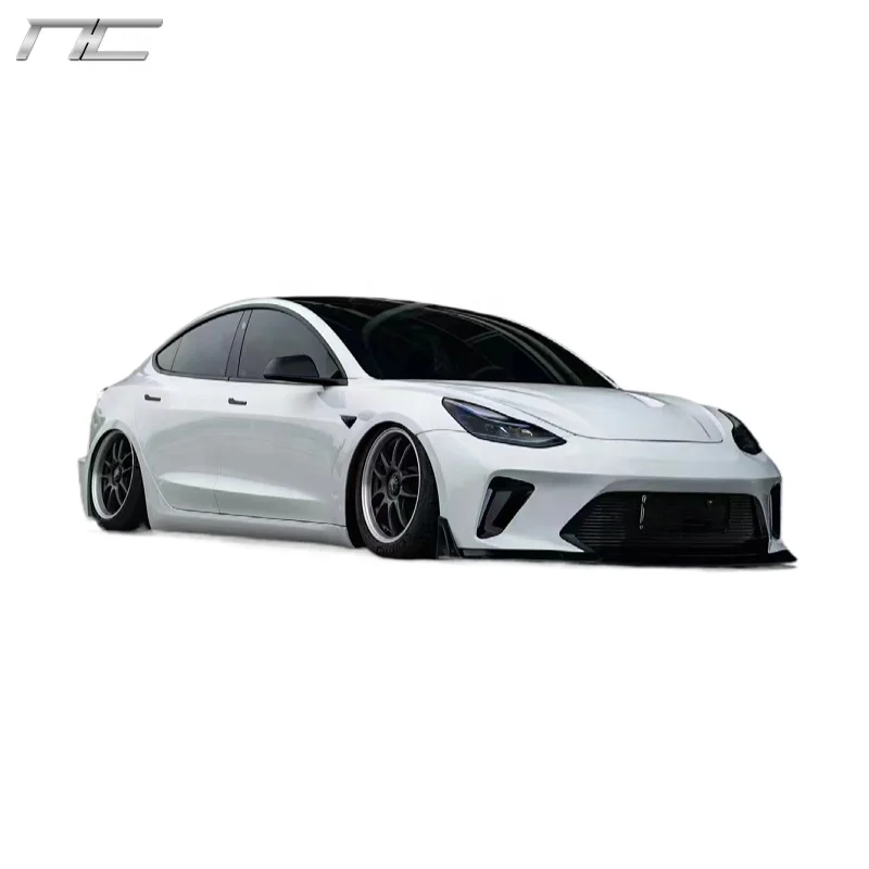 Robott design body kit for Tesla model 3 facelift front rear bumper side skirts and hood for Telsa model3 body kit