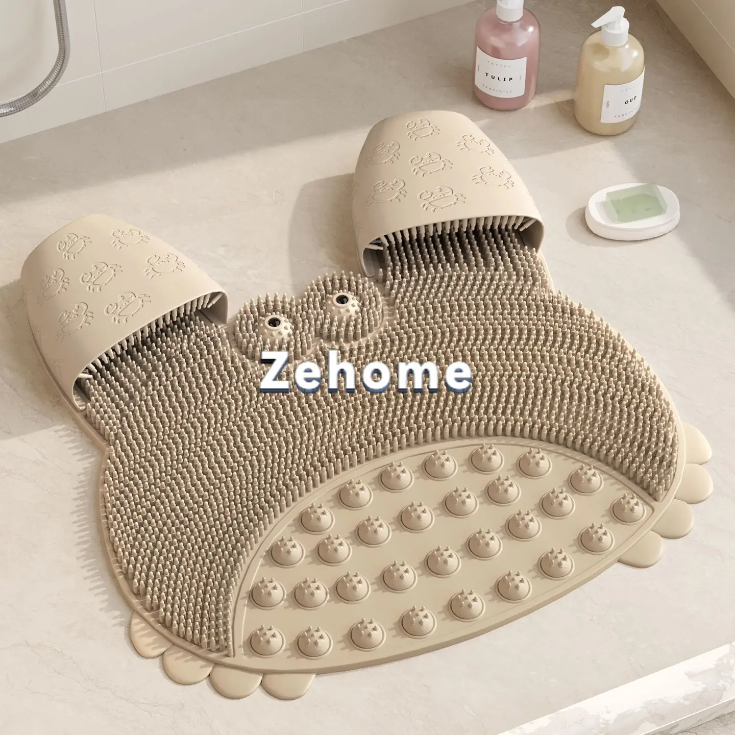 Bathroom non-slip mat, toilet special foot pad, no bending massage foot pad, household bath, back suction cup floor mat