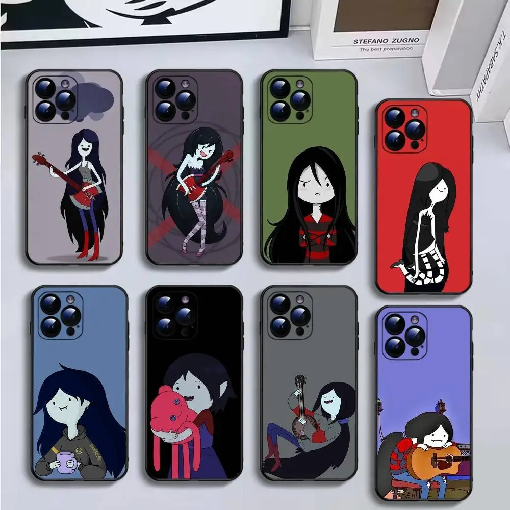 

Marceline A-Adventure T-Time Phone Case For iPhone17,16,15,14,13,12,11 Plus,Pro Max,Soft Black Cover