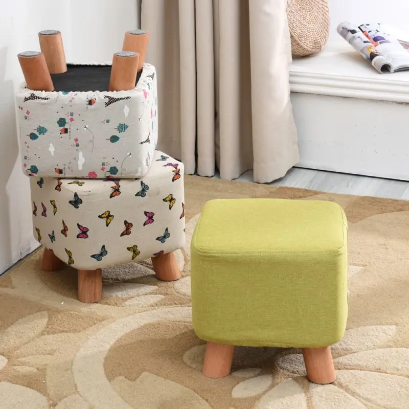 cloth dressing pouf small fabric white stool round leather ottomanStool Chair Home Furniture Seat Puffs Ottoman 	 image 3