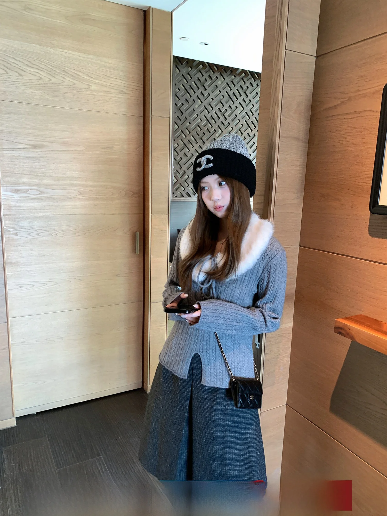 

Detachable Fur Collar Knitted Sweater Women's Korean Sle Flower Twist Long Sve Soft Knitwear Casual Daily Color