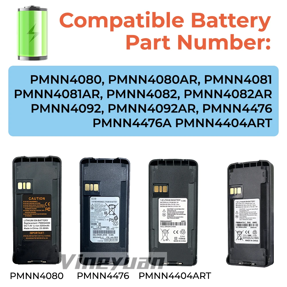 Тип-C USB PMNN4476A Батарея для рации для Motorola CP1200 CP1300 CP1600 EP350 CP185 Батарея для радио с зажимом для ремня