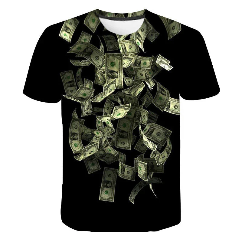 Summer USD U.S. Dollar Dollar Bills Money 3D Printed T Shirts Casual Boy Girl Kids Fashion Streetwear Men Women Children Tops