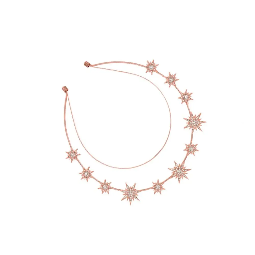 Double Layer Rhinestone Star Headband Baroque Tiny Spot Star Zircon Hair Hoop Hair Accessories Headband Ins Tiara Headdress