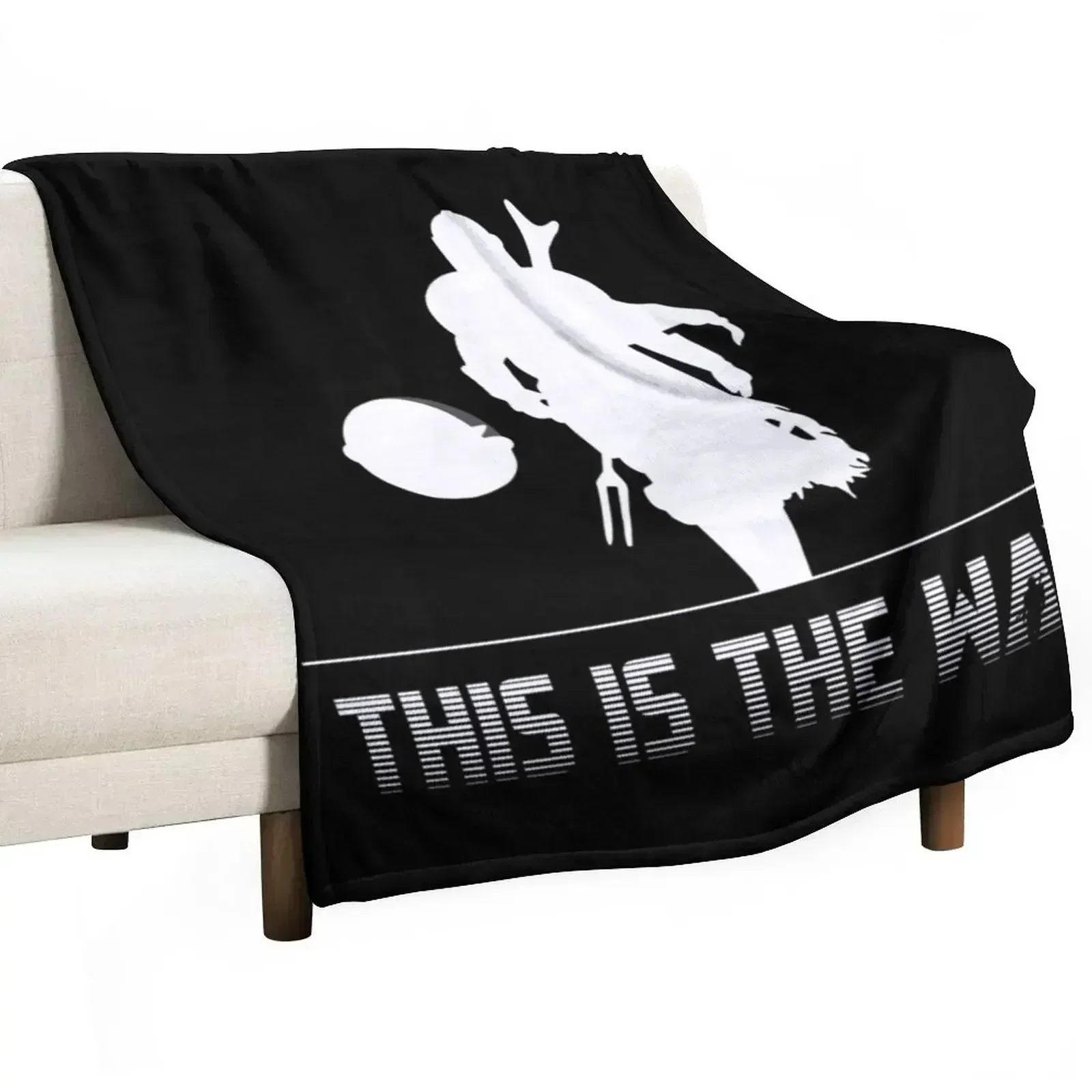 Mando silhouette this is the way Throw Blanket Plaid on the sofa Luxury Brand Blankets