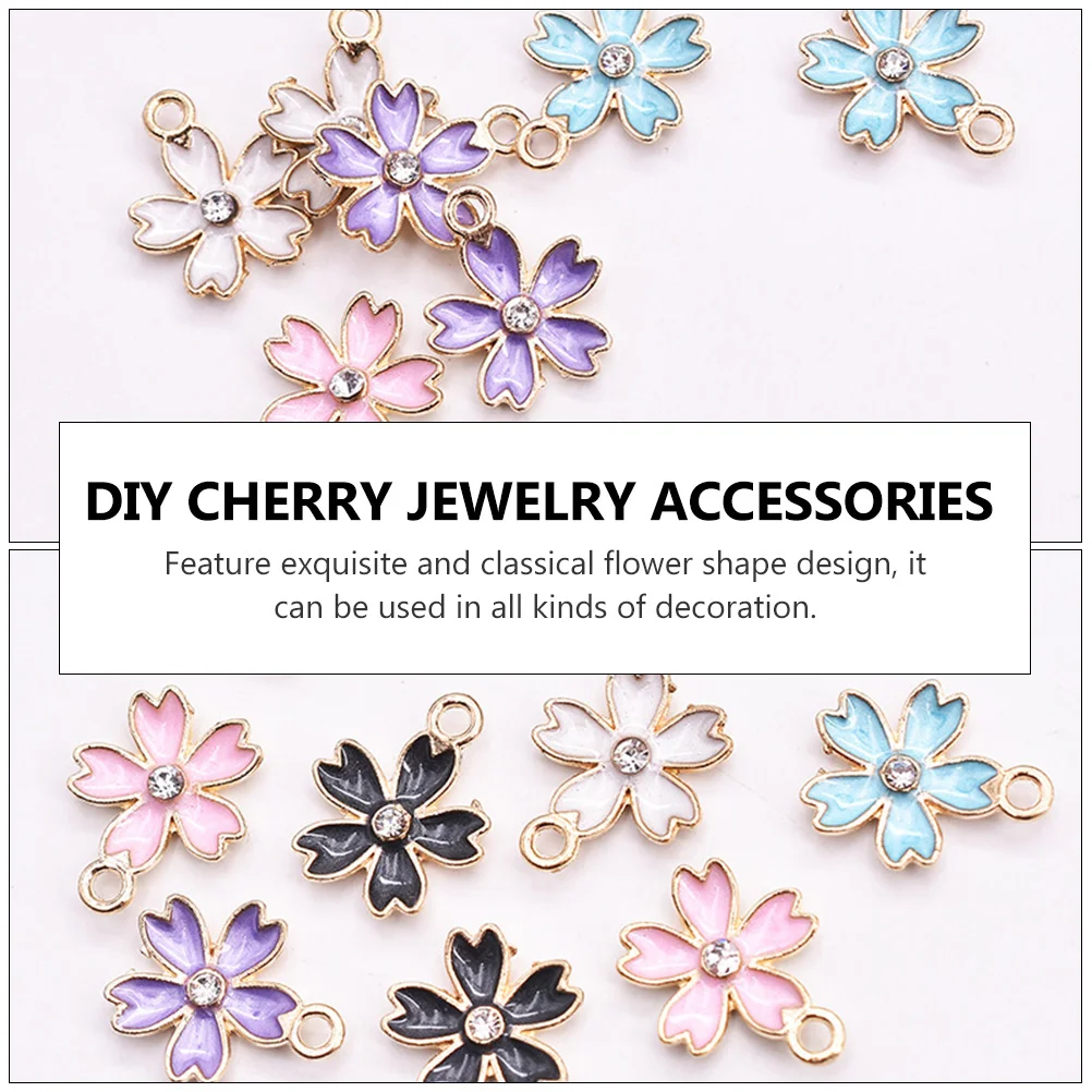 Cherry Blossom Pendant Creative Hanging DIY Jewelry Accessories Bracelet Necklace Earrings Charms for