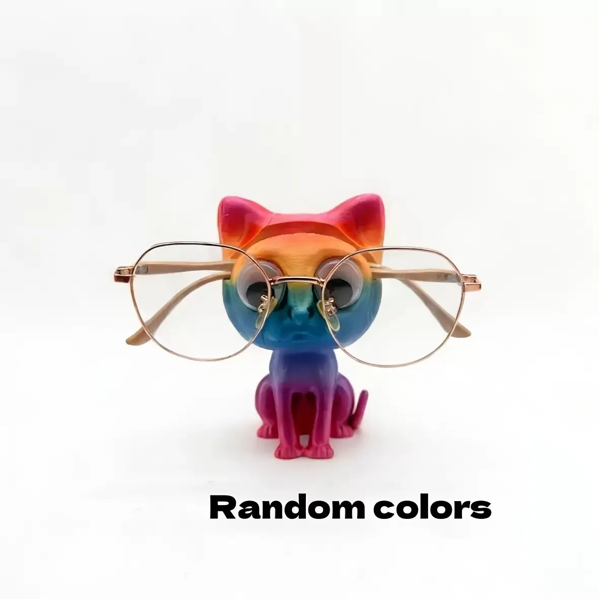 Cute Black Cat Eyeglass Holder Resin Cat Glasses Stand Kawaii Desk Decor for Sunglasses Eyewear Perfect Gift for Cat Lovers