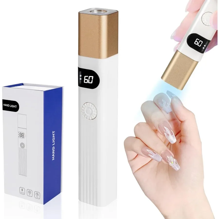 

Handheld UV Light for Gel Nails Portable Cordless Mini Flash Cure Nail Lamp with LCD Display Small Rechargeable USB Nail Dryer