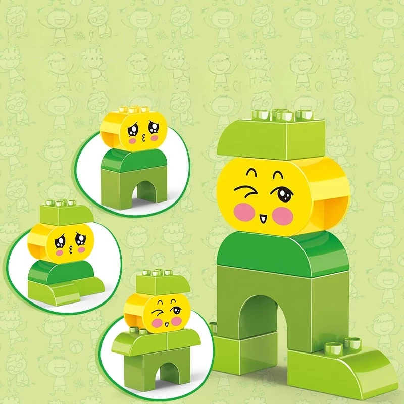 

SEMBO My Little Emotional Boy Building Blocks Children's Educational Handmade Assembled Expression Cognition Creative Model Toy