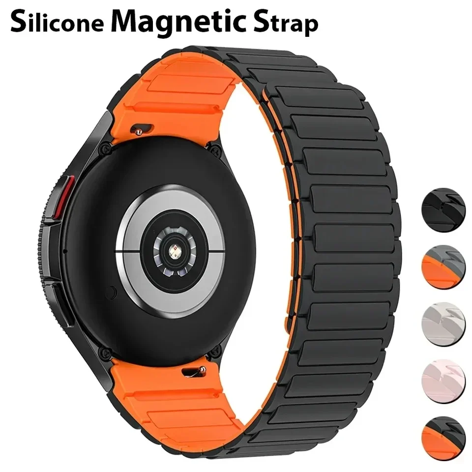 No Gaps Silicone Strap for Samsung Galaxy Watch 6/5/4 40mm 44mm 6 Classic 47mm 43mm Magnetic Bracelet Band Watch 5 Pro 45mm Belt