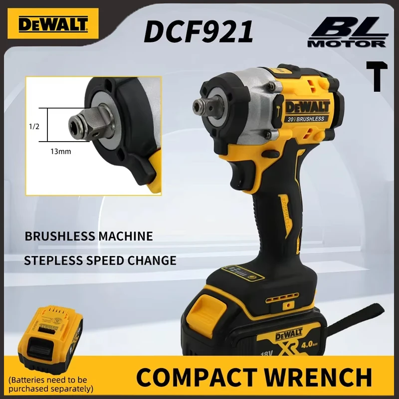 DEWALT DCF921 ATOMIC 20V MAX Akülü Anahtar 1/2 inç Akülü Darbeli Anahtar Değişken Hızlı Şarj Anahtarı DCF921N pil ile