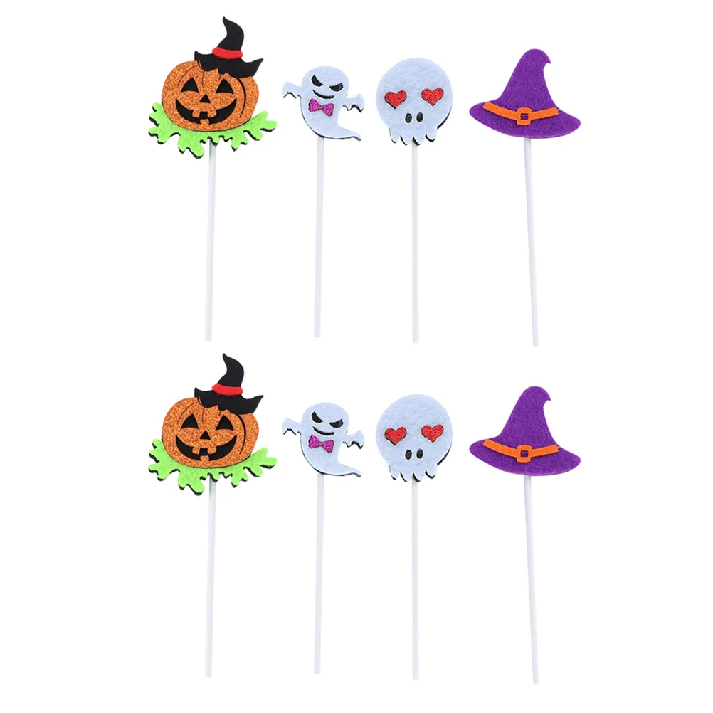 

22pcs Halloween Cake Toppers Ghost Pumpkin Flags Skull Cupcake Insert Cards Party Decorations Cake Decor Supplies
