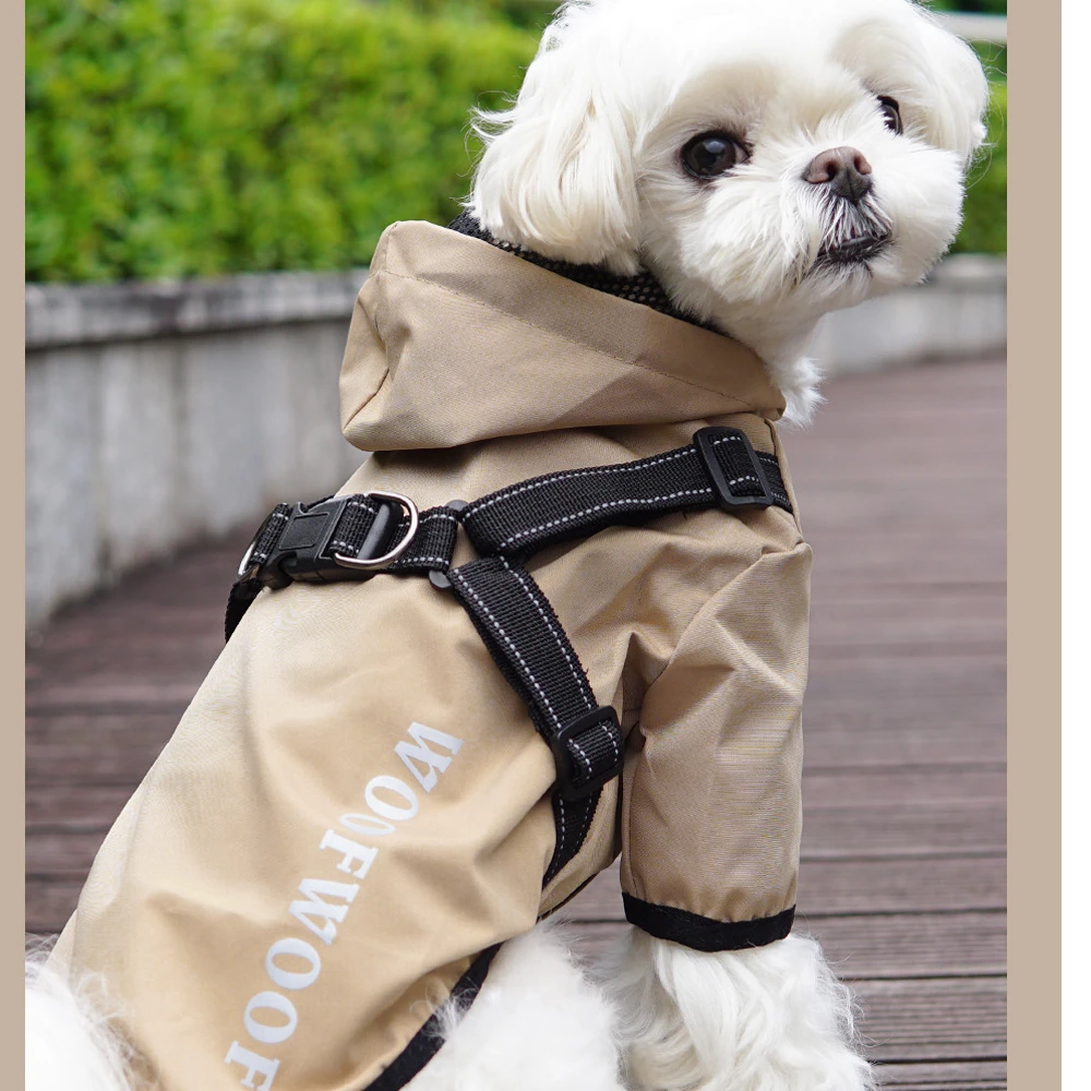 Dog Cat Clothing Waterproof Coat Traction&Reflective Design  Raincoat Jacket  for Small Medium Large Dog