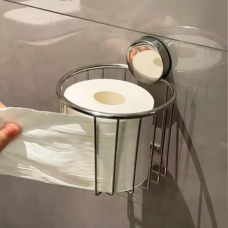 Toilet roll holder Roll toilet paper Toilet carton Stainless steel Kitchen tissue holder Suction cup Face towel rack