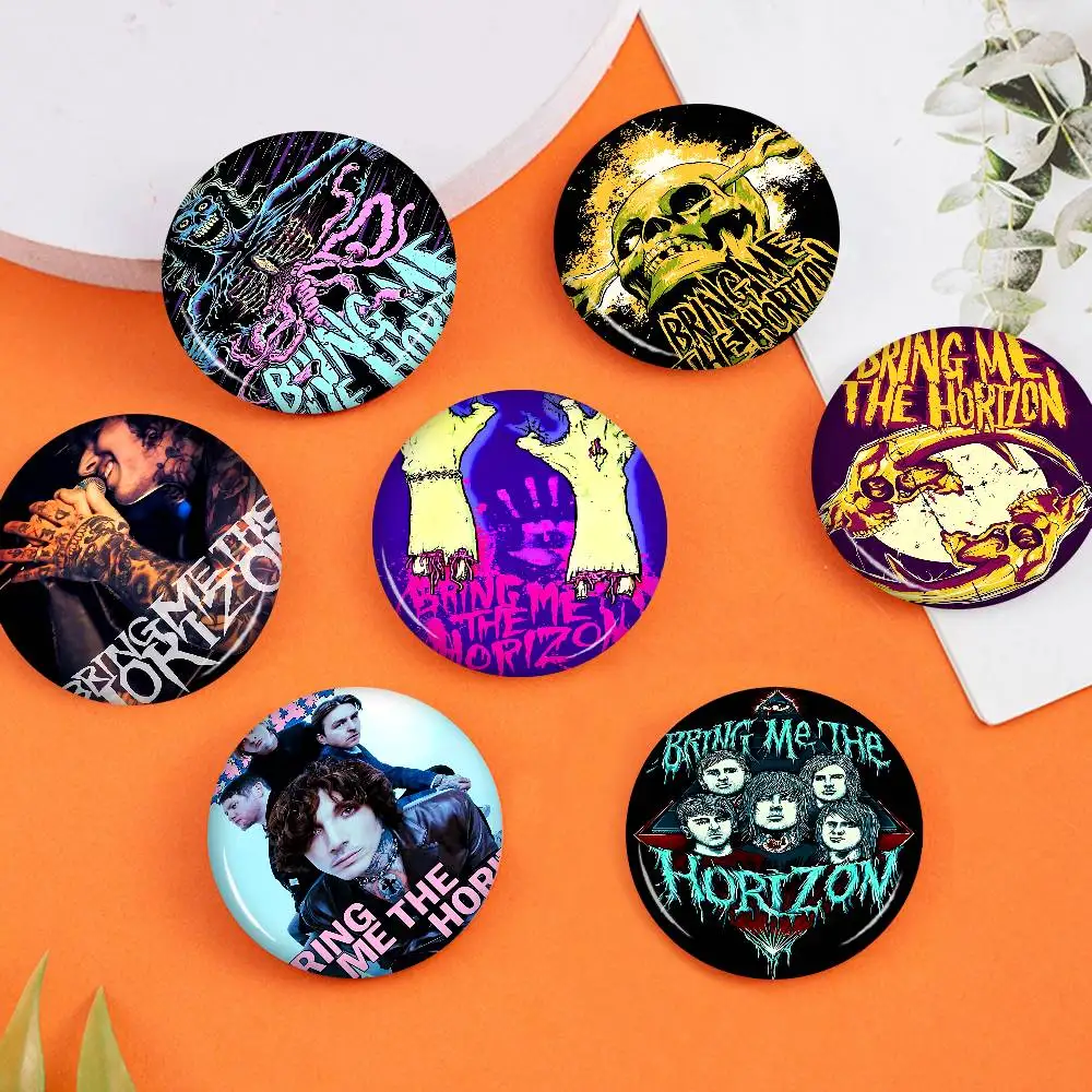 Bring Me The H-Horizon Tinplate Pin Button Custom Anime Role Old-school Brooch Cartoon Collar Badge Jewelry Gift Fans