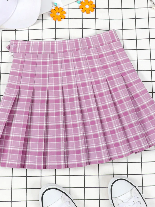

Women's Academy Sle Pleated Skirt High Waist A-Line Skirt with Patchwork Other Material ort Skirt Summer 2023